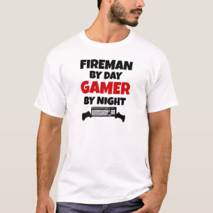 Camiseta Homem-Fogo por Dia Gamer por Noite