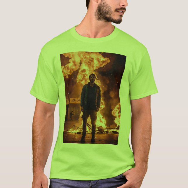 Camiseta "Homem-Fogo Tee: Ignite Seu Estilo!" (Frente)