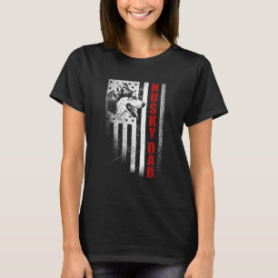 Camiseta Homem Husky Pai Husky Siberiano Cachorro Bandeir