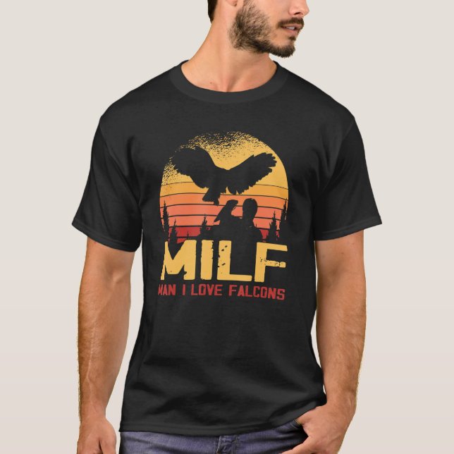 Camiseta Homem I Love Falcons Vintage Bird Falconer (Frente)