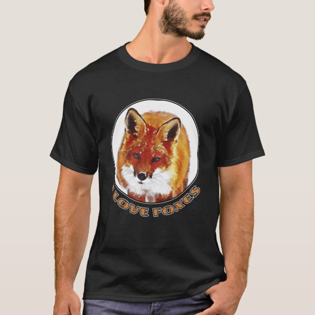 Camiseta Homem I Love Foxes (Frente)