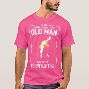 Camiseta Homem Idoso Que Ama Musculação