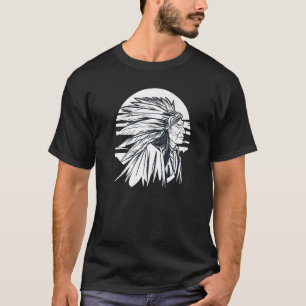 Camiseta Homem Indiano Guerreiro Com Nativo Americano Para