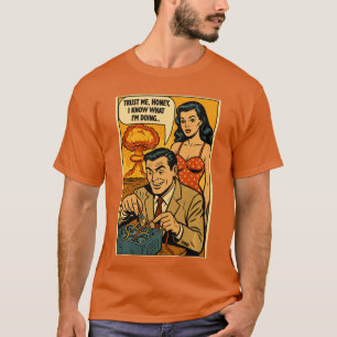 Camiseta Homem Inútil Desarmando Bomba Atômica Piada de Qua