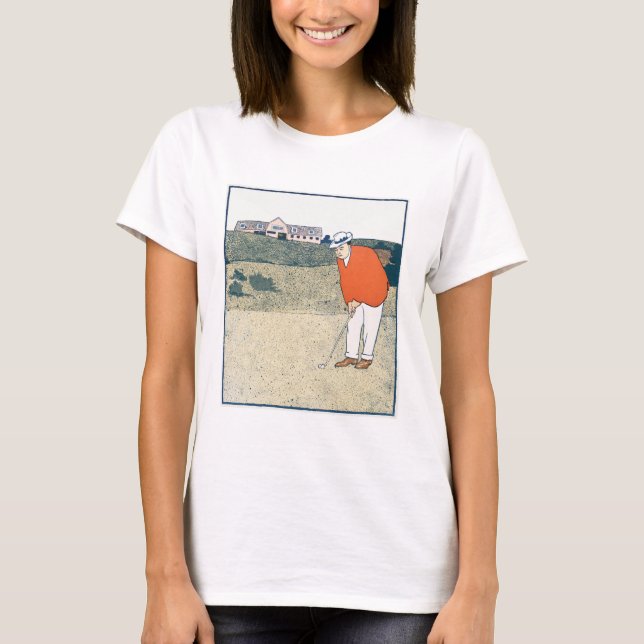 Camiseta Homem jogando Golf por Edward Penfield. (Frente)