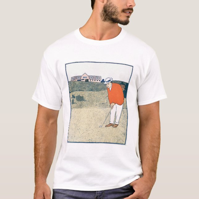 Camiseta Homem jogando Golf por Edward Penfield. (Frente)