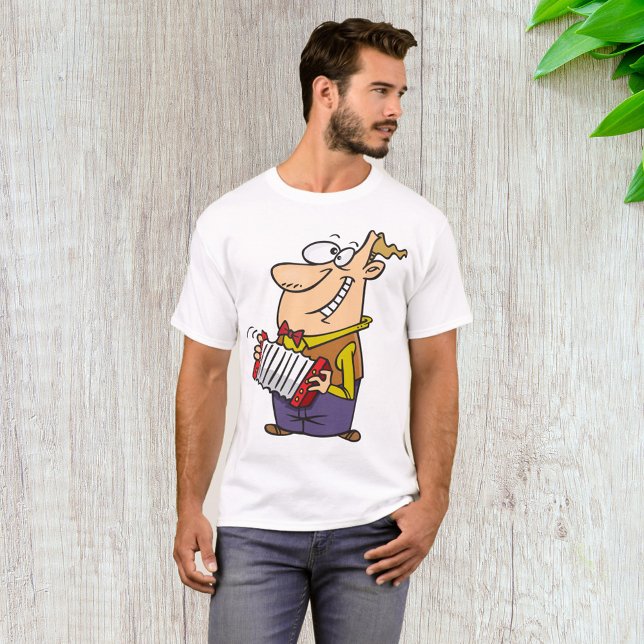 Camiseta Homem Jogando O Acordeão (Criador carregado)