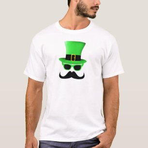 Camiseta Homem legal do chapéu alto do Moustache do dia de