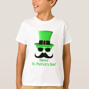Camiseta Homem legal do chapéu alto do Moustache do dia de