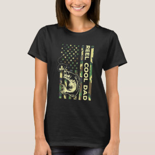Camiseta Homem Legal Pai Pescador Pai Patriótico Peixe