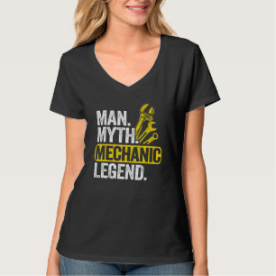 Camiseta Homem Lenda Mecânico Mito Cara do Carro Garagem Pa