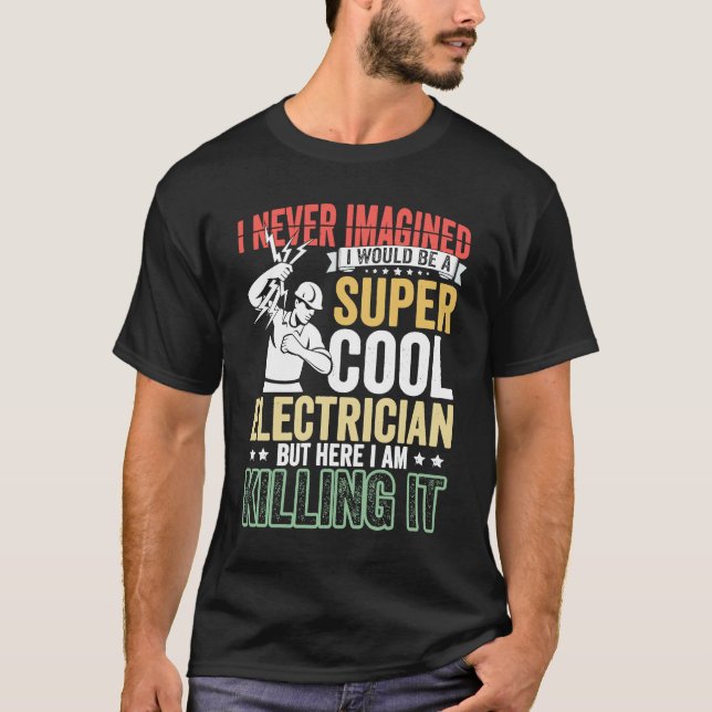 Camiseta Homem-liga elétrico de Pai eletricista para homem (Frente)