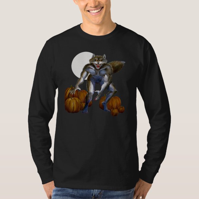 Camiseta Homem-lobo no remendo da abóbora (Frente)