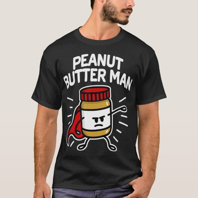 Camiseta Homem-manteiga de amendoim, Geleia de criança supe (Frente)