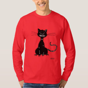 Camiseta Homem mau do gato preto do Grunge escuro