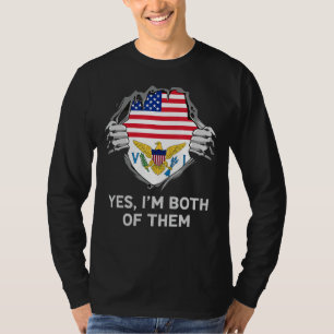 Camiseta Homem Meio Americano Meio Ilhéu Britânico das Ilha