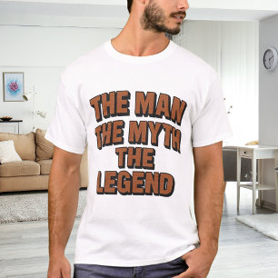 Camiseta Homem mito lenda nome muro de tijolo