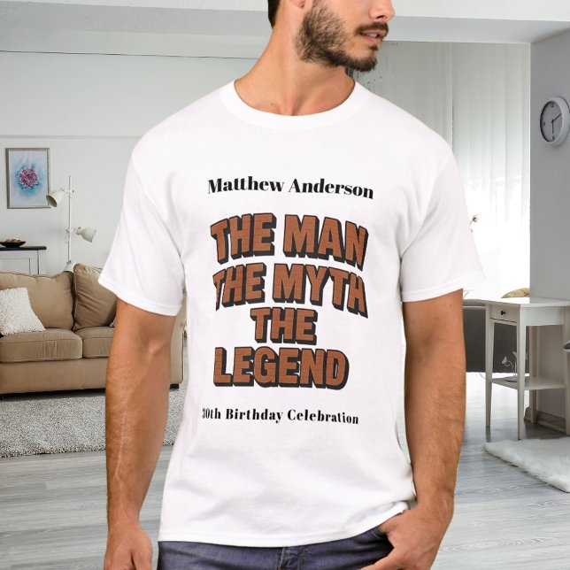 Camiseta Homem mito lenda nome muro de tijolos divertidos (Criador carregado)