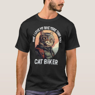 Camiseta Homem motociclista engraçado para mulheres motocic