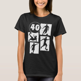 Camiseta Homem Mulher Jogador de Futebol 40º Aniversário Fu