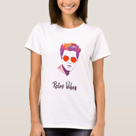 Camiseta Homem-Na moda legal com óculos de sol