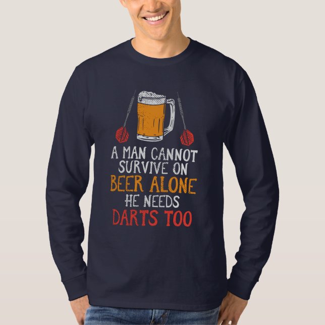 Camiseta Homem não pode sobreviver apenas à cerveja (Frente)