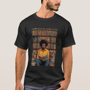 Camiseta Homem Negro Lendo Livro Literário História Negra