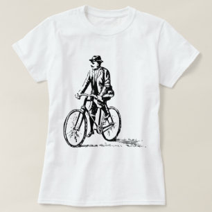 Camiseta Homem numa bicicleta - Preto