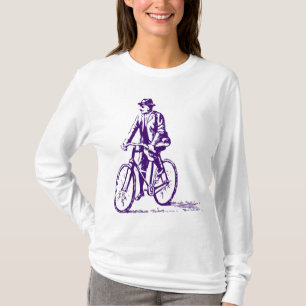 Camiseta Homem numa bicicleta - Roxo profundo