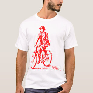 Camiseta Homem numa bicicleta - Vermelho
