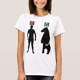 Camiseta homem ou urso feminista meme negro