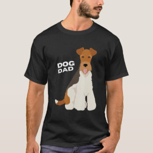 Camiseta Homem Pai Cachorro Fox Terrier Preto e Bege Branco