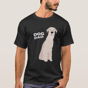 Camiseta Homem-Pai de Cachorro Branco-Schnauzer