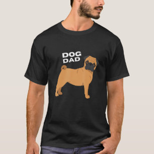 Camiseta Homem-Pai de Cão-Pug Fawn