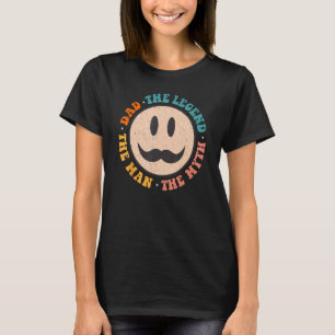 Camiseta Homem pai O Mito A Lenda Hippie Sorri Face Fath