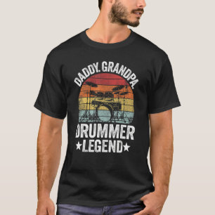 Camiseta Homem Papai Vovô Baterista Lenda Tambores Bateria