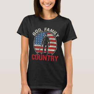 Camiseta Homem Patriótico Soldado Bandeira Exército Estados