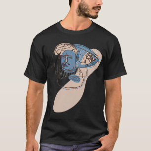 Camiseta homem peixe bege