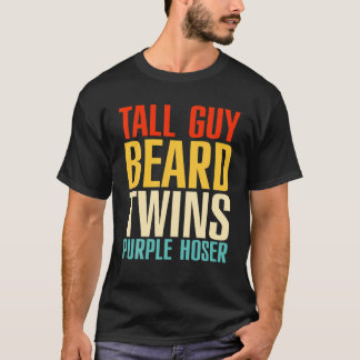 Camiseta Homem Perfeito de Barba Alta Cara Gêmeos Roxos Hos
