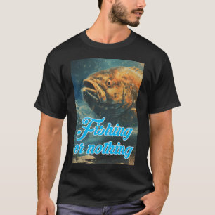 Camiseta Homem pescando peixe grande, surreal