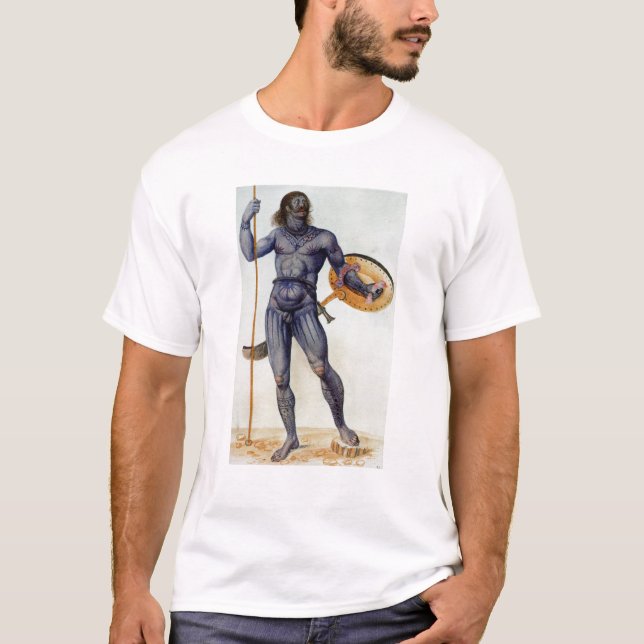 Camiseta Homem Pictish que guardara um protetor (Frente)