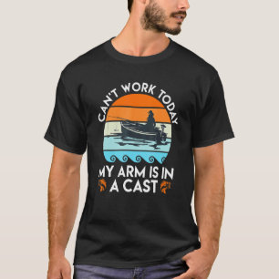Camiseta Homem Pode Trabalhar Braço Está Em Molde Pescador