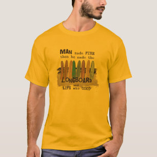 Camiseta Homem Precoce Surfando Humor com Painéis