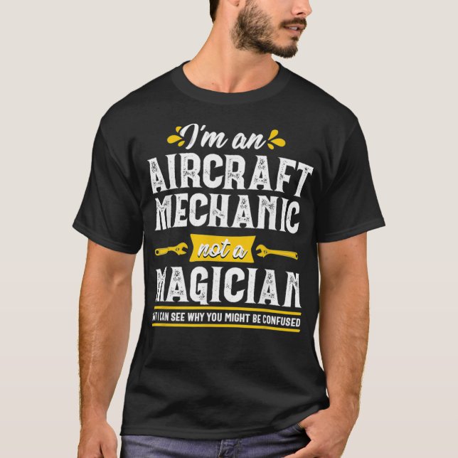 Camiseta Homem-Presente Mecânico de Aviões Mágicos Funny (Frente)
