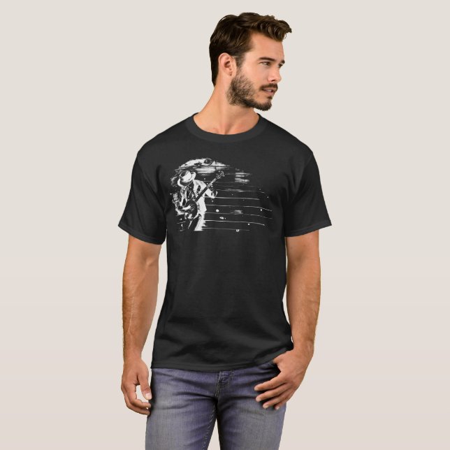 Camiseta Homem preto & branco do banjo - t-shirt (Frente Completa)
