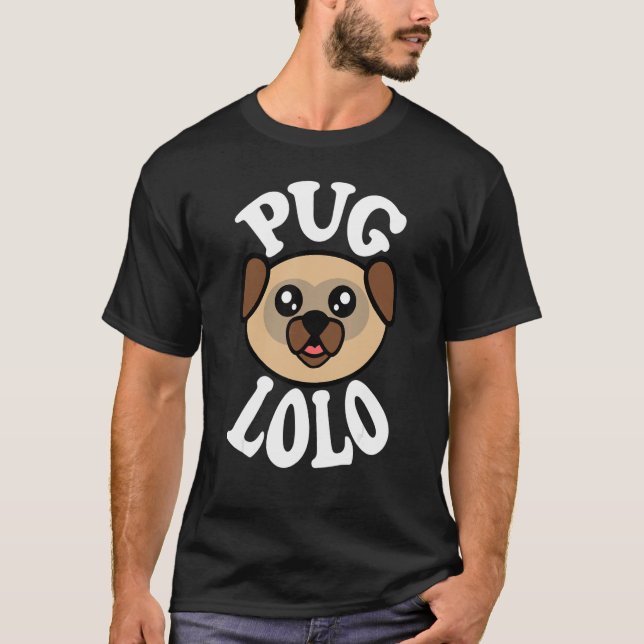 Camiseta Homem Pug Fofo Lolo (Frente)