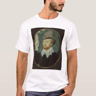 Camiseta Homem que clasping a mão de uma nuvem