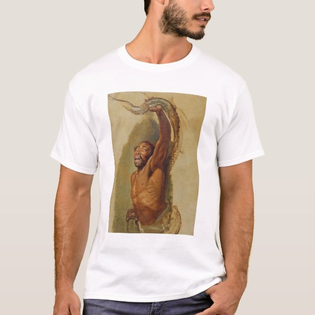 Camiseta Homem que esforça-se com um Constrictor de boa, (Frente)