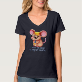 Camiseta Homem Queijo Peludo Negócios Rato Gravata Óculos N