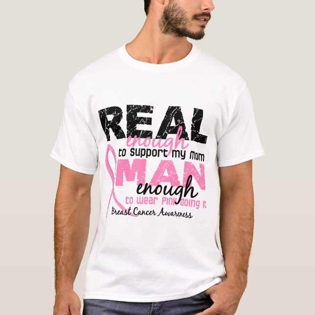 Camiseta Homem real bastante bastante cancro da mama da (Frente)